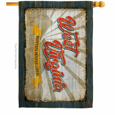 GUARDERIA 28 x 40 in. West Virginia Vintage American State House Flag with Double-Sided Horizontal  Banner GU3921980